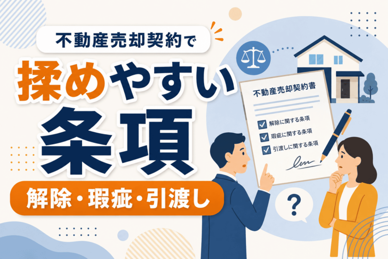 不動産売却契約で揉めやすい条項｜解除・瑕疵・引渡し