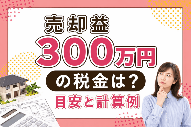 売却益300万円の税金は？目安と計算例