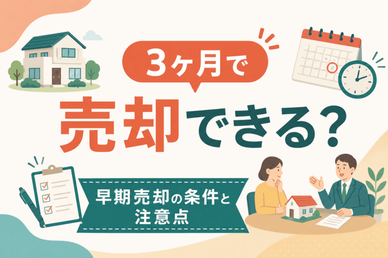 3ヶ月で売却できる？早期売却の条件と注意点